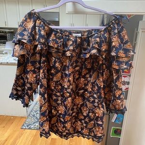 Knox Rose Off the shoulder floral blouse Sz L